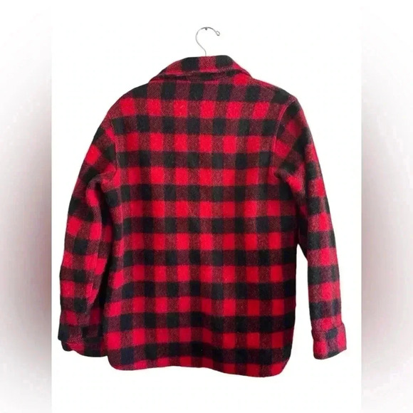 VTG Woolrich Buffalo Plaid Wool Mackinaw Cruiser Hunting Jacket Sz 18 - Picture 3 of 14